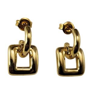 Tiffany & Co. 18 Karat Yellow Gold Biscayne Square Drop Earrings #21535
